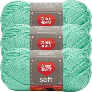 RED HEART Soft Yarn - (3-Skein Pack) - Minty